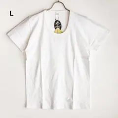 【希少】Tシャツ Uネック L ホワイト 無地 日本製