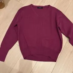 ✴︎値下げ✴︎グリーンレーベル　Vネック　赤紫　レディースのサムネイル