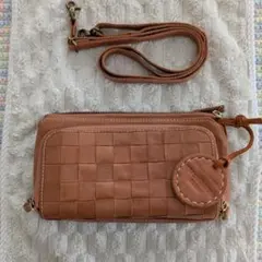 zucchero ズッケロフィラート　ブラウンレザーショルダーバッグ　お財布