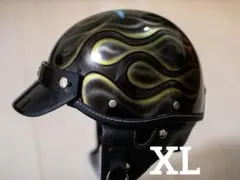 M 新品未使用　ポリヘル　黒エイジング白フレア　ポリス　ヘルメット M 新品未使用 ポリヘル 黒エイジングアイボリーフレア ポリス