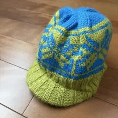 Columbia ニットビーニー青緑コロンビアボードウェア　スノボーオムニヒート