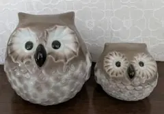 有田焼のフクロウの置物（ほうすけ / 親子フクロウ）縁起物