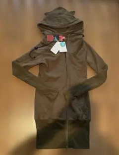 JSG ネコミミ パーカーワンピース ジップアップ カーキ