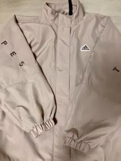 adidas ウーブンジャケット　M ピンク　ベージュ
