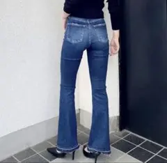 【美品】GYDA H/W SHAPELY LINEフレアデニムパンツ