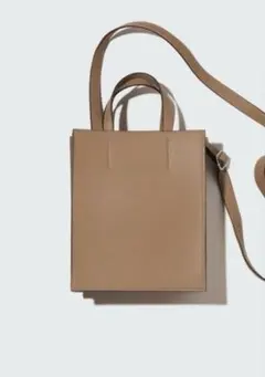 UNIQLO レザータッチスクエアショルダーバッグ ベージュ