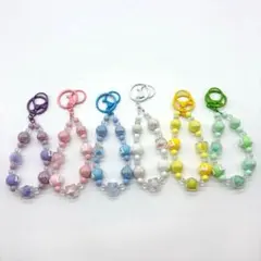 【全6色】Y2K ビーズストラップ 推し活 スマホ じゃらじゃら90s 韓国