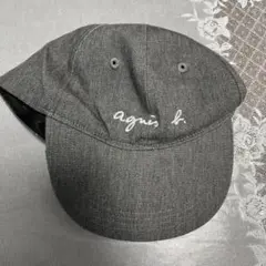 agnes b. ロゴ刺繍　キャップ　グレー　日本製