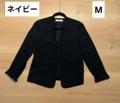 NATURAL BEAUTY BASIC ノーカラージャケット ネイビー　M