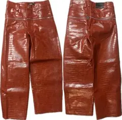訳アリ goar.archive RED CROCO ZIPPER PANTS - メルカリ