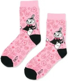 ムーミン レディス クラシック ソックス　ピンク ブラック