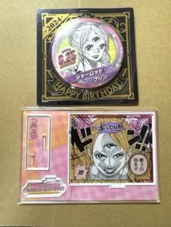 ONE PIECE バースデイ缶バッジ　名場面ジオラマフィギュア　プリン　セット