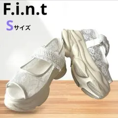 レース使いスニーカーサンダル／フィント（FINT） 厚底 白 ホワイト ガーリーのサムネイル