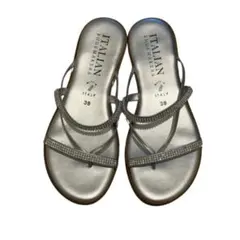 【美品】ITALIAN SHOEMAKERS サンダル シルバー 38 約24㎝のサムネイル