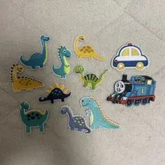 トーマス　恐竜　パトカー　刺繍ワッペン　セット　まとめ売り
