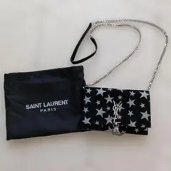 SAINT LAURENT 星柄 長財布 チェーン付き　ショルダーウォレット