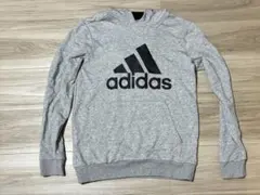 adidas キッズ パーカー グレー