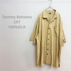 トミーバハマ シルク100% 半袖シャツ 2XT マスタード 美品 ビッグサイズ
