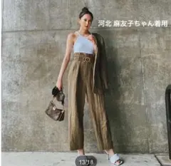 ZARA ハイウエストワイドパンツ