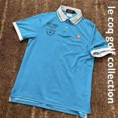 極美品 ルコックゴルフコレクション メンズ シャツ 水色ドット M