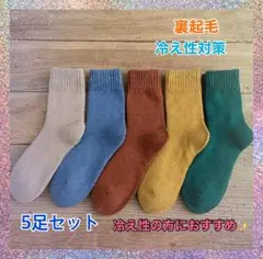 靴下　ソックス　冷え対策　防寒　寒い　厚手　裏起毛　冬　大人気　韓国　パイル　山