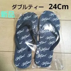【WTW】ビーチサンダル ネイビー ロゴ総柄24cm♡未使用のサムネイル