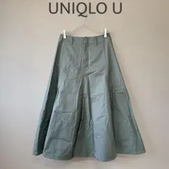 【UNIQLO ユニクロU】M　ダークグリーン深緑　ロングスカート　カジュアルのサムネイル