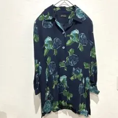 SPIGA/スピーガ(L)シルク100% シャツブラウス 総柄 薔薇柄のサムネイル
