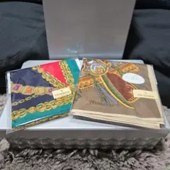 TRUSSARDI シルク混 大判ハンカチ 2枚セット