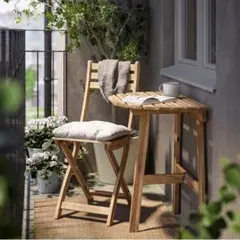 IKEA アスクホルメン テーブル チェア2脚セット 折りたたみ 廃盤品