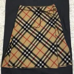 【美品✨】バーバリーブルーレーベル 巻きスカート メガチェック 36