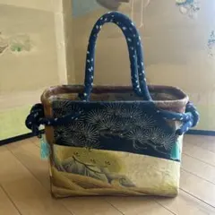 一閑張り 一閑張りバッグ 柿渋染め 市場カゴ ハンドメイド - メルカリ