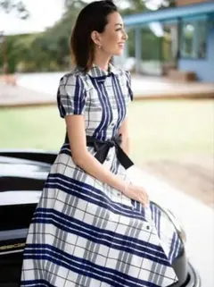 M'S GRACY　エムズグレイシー　 チェック柄シャツワンピース 38