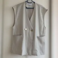 AUNT MARIE'S ダブルボタン ベスト ジレ ベージュのサムネイル