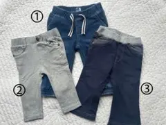 【3枚セット】ベビーギャップ パンツ レギンス デニム グレー 80 ユニクロ