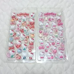 美品 ボンボンドロップシール ハローキティ サンリオ 2シート レッド ピンク