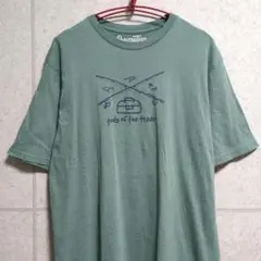 フィッシィング グラフィック Tシャツ ミントグリーン XL