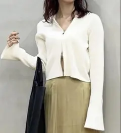 SENSE OF PLACE ダブルジップニット 美品 アイボリー春 クロップド