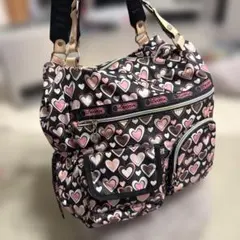 LeSportsac ハート柄 ハンドバッグ ボストンバッグ 大きめ 可愛い