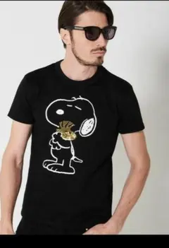 スヌーピーカットソー　スパンコール　ブラック ウノピュ Safari