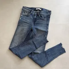 ZARA スキニーデニム ダメージ加工 カットオフ