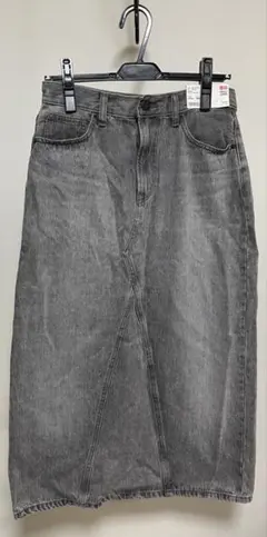 ユニクロ　デニムパネルロングスカート　新品未使用　グレー　67