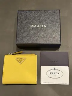 【最終】プラダ/財布　イエロー　サフィアーノカーフ