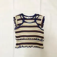 新品未使用✳︎&mignon ストライプTシャツ2点セット90のサムネイル