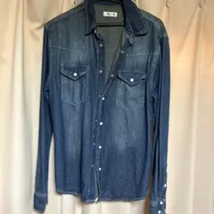 A-Clothing ダークブルー デニムシャツ