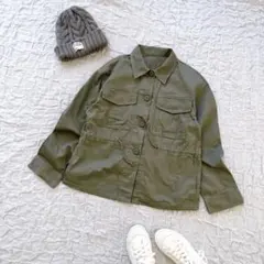 レディース　GU ブルゾン　ジャケット　カーキ　XS ミリタリーブルゾン