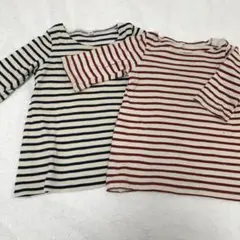 無印良品80ボーダー七分袖2枚セット