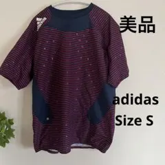 美品　アデダス　半袖ピステ　S レッドネイビー　星　シャカシャカのサムネイル