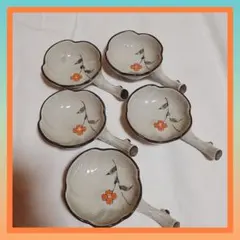 花柄箸置き付き小皿５枚セット✨和食器