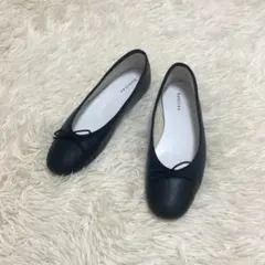 repetto パンプス バレエシューズ レザー ブラック 38 リボン - メルカリ